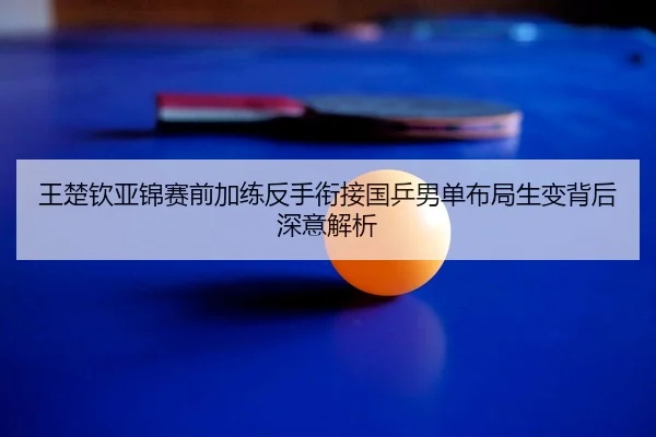 王楚钦亚锦赛前加练反手衔接国乒男单布局生变背后深意解析